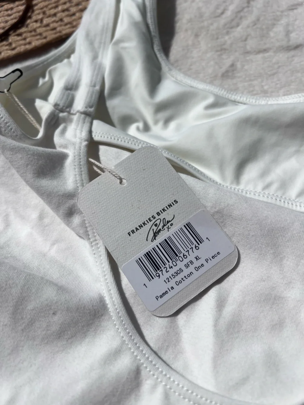 Frankie’s Bikinis × Pamela Anderson White Pamela Cheeky One Piece Swimsuit XL